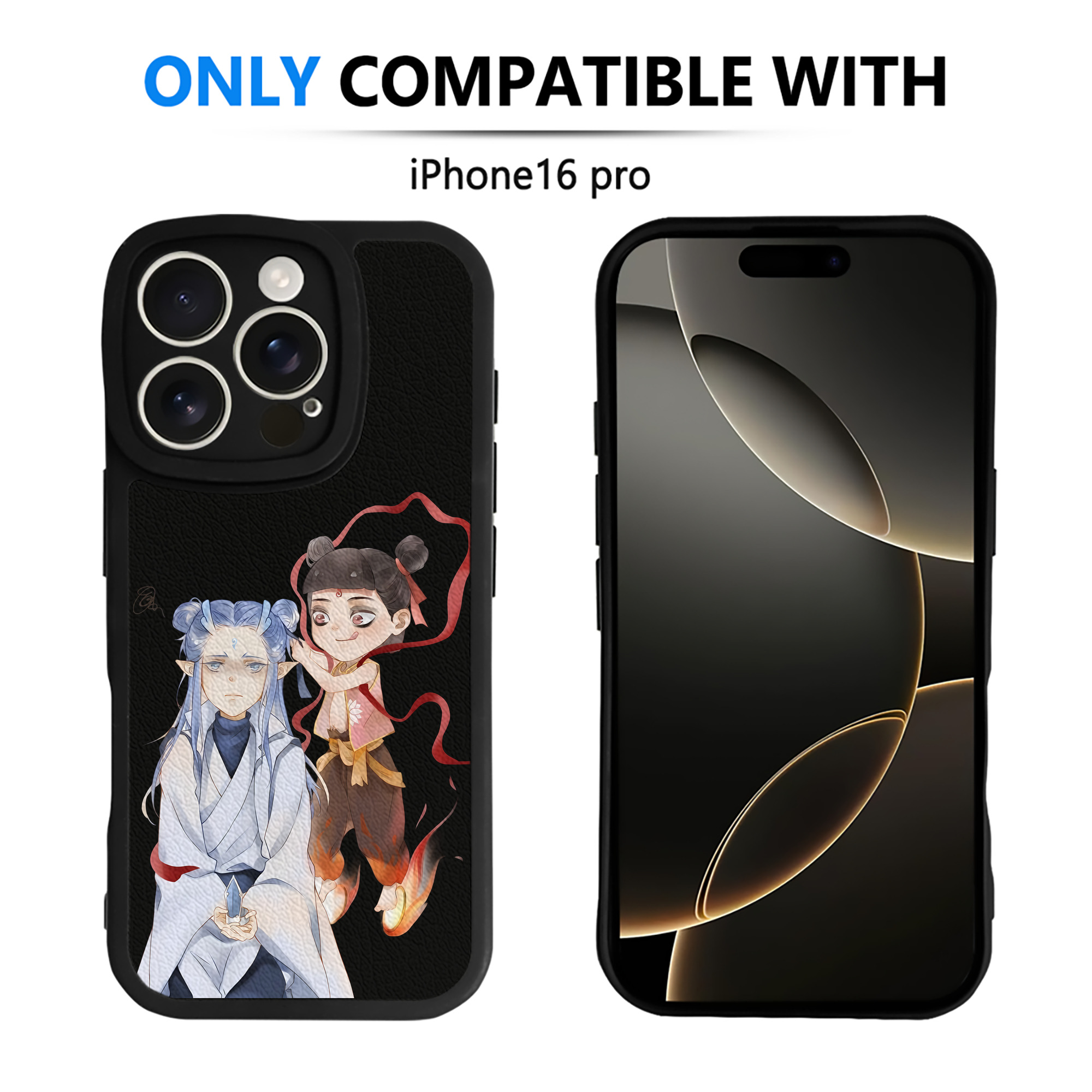 （画像用） Ne Zha 2 ナタ 魔童の大暴れ 【iPhone 16シリーズ対応】シリコンスマホケース（レザー調） 材質：シリコン
